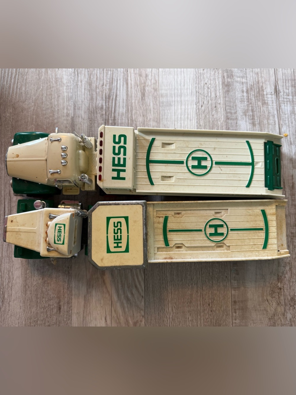 The Hess Vintage Gas & Oil Toy Truck Lot includes two trucks